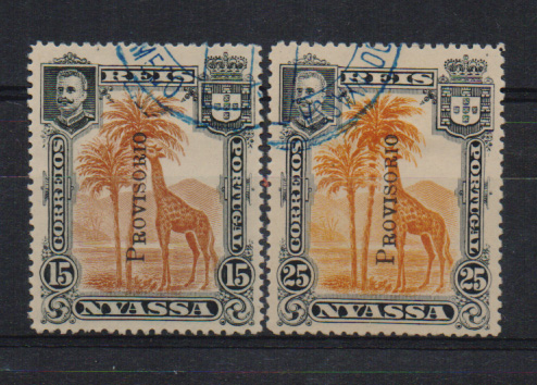 1612.jpg -     Lote:    1612            Companhia do Niassa       Descrição:         1903 &mdash; D. Carlos I. Selos de 1901 com sobrecarga "PROVISÓRIO". CE48/49. Série completa. Valor de catálogo &euro; 420,00.         O       Valor Base:     &euro; 120,00     Valor Venda:     &euro; 180,00       