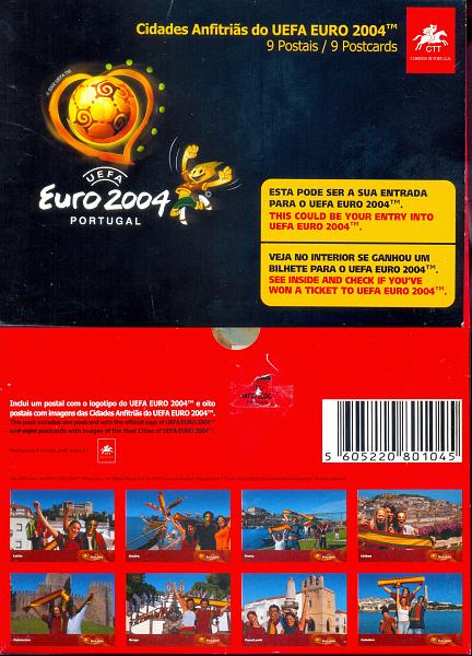 1932.jpg -     Lote:    1932      Lotes pelo Correio              Descrição:         2004 &mdash; Cidades Anfitreãs da UEFA EURO 2004. 9 Postais. Edição dos CTT         PI       Valor Base:     &euro; 5,00     Valor Venda:     Retirado     