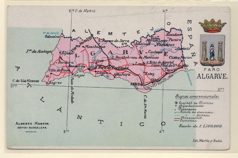 1951.jpg -     Lote:    1951      Lotes pelo Correio              Descrição:         Publicidade &mdash; Algarve * Mapa. Novo.         PI       Valor Base:     &euro; 10,00     Valor Venda:     Retirado     