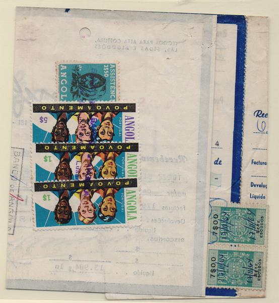 1993.jpg -     Lote:    1993      Lotes pelo Correio              Descrição:         Fiscais. Recibo 13.984$10 emitido em 17.11.94 com duas estampilhas do IS de 7$00 PB1401 + selos de Povoamento de Angola de 1$00 x 2 e 5$00 PB2 e4 + Assistência de 2$50 PB22.         DOC       Valor Base:     &euro; 5,00     Valor Venda:     Retirado     