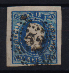 2100.jpg -     Lote:    2100      Lotes pelo Correio       Portugal       Descrição:         1866/67 &mdash; D. Luís I. Fita curva, não denteados. CE25, 120 reis azul, com boas margens. Valor de catálogo &euro; 128,00.         O       Valor Base:     &euro; 12,00     Valor Venda:     Retirado     