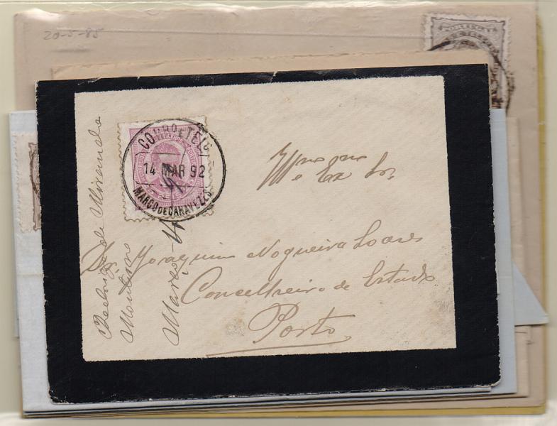 2129.jpg -     Lote:    2129      Lotes pelo Correio       Portugal       Descrição:         1882/87 &mdash; D. Luís I. De frente. Lote composto por 6 cartas com selo CE57 e uma carta com selo CE63. Lote a ver.         Lote       Valor Base:     &euro; 10,00     Valor Venda:     &euro; 12,00       