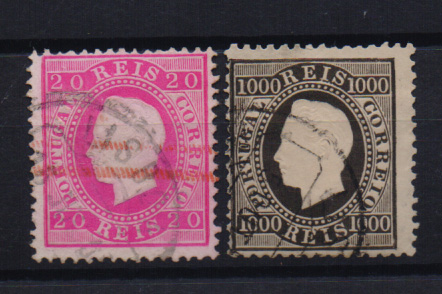 2135.jpg -     Lote:    2135      Lotes pelo Correio       Portugal       Descrição:         1884 &mdash; D. Luís I, Fita direita. Nova cor e valor. CE66/67. Série completa, em denteado 12 &frac12;. Valor de catálogo &euro; 282,60.         O       Valor Base:     &euro; 25,00     Valor Venda:     Retirado     
