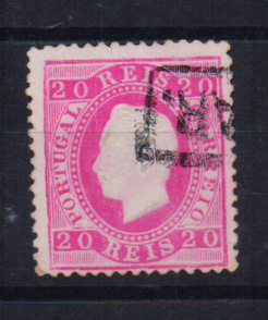 2137.jpg -     Lote:    2137      Lotes pelo Correio       Portugal       Descrição:         1884 &mdash; D. Luís I. Fita direita. Nova cor. CE66, 20 reis carmim rosa, denteado 12 &frac12;, obliterado com carimbo batido a preto "THOMAR.". Valor de catálogo &euro; 98,00.         O       Valor Base:     &euro; 10,00     Valor Venda:     Retirado     