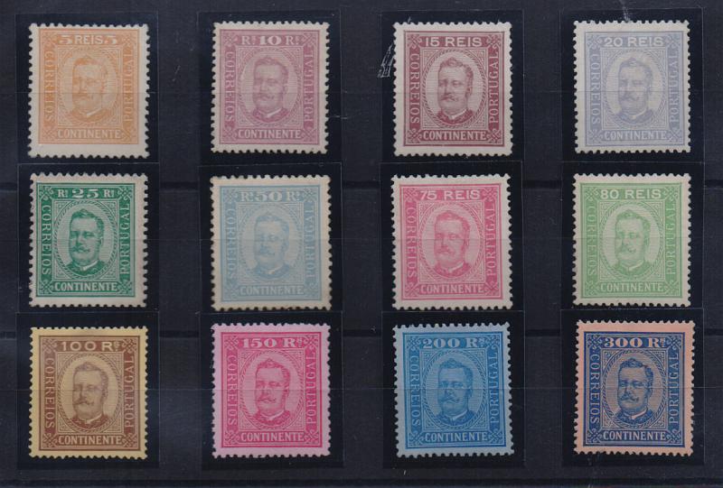 2141.jpg -     Lote:    2141      Lotes pelo Correio       Portugal       Descrição:         1892/93 &mdash; D. Carlos I, tipo Diogo Neto. CE68/79. Série completa. Selos regomados.         RG***       Valor Base:     &euro; 100,00     Valor Venda:     &euro; 160,00       