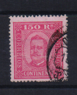 2145.jpg -     Lote:    2145      Lotes pelo Correio       Portugal       Descrição:         1892/93 &mdash; D. Carlos I tipo Diogo Neto. CE77, 150 reis carmim s/ rosa, denteado 13 &frac12;. Valor de catálogo &euro; 95,00.         O       Valor Base:     &euro; 8,00     Valor Venda:     Retirado     