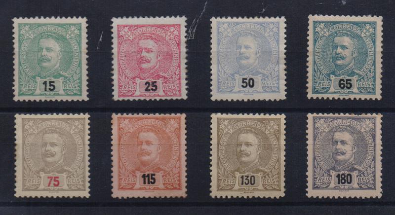 2155.jpg -     Lote:    2155      Lotes pelo Correio       Portugal       Descrição:         1898/1905 &mdash; D. Carlos I Mouchon. CE140/147. Série completa. A maioria dos selos regomados.         ***       Valor Base:     &euro; 12,00     Valor Venda:     &euro; 15,00       