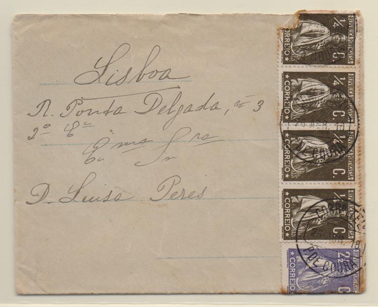 2182.jpg -     Lote:    2182      Lotes pelo Correio       Portugal       Descrição:         1917/22 &mdash; Ceres. Sobrescrito publicitário do Grande Hotel do Porto, circulado do Porto (07.11.21) para Madrid com selos CE221, 223, 226 e 235.         Carta       Valor Base:     &euro; 12,00     Valor Venda:     Retirado     