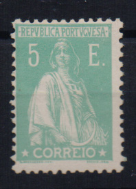 2218.jpg -     Lote:    2218      Lotes pelo Correio       Portugal       Descrição:         1924/26 &mdash; Ceres. CE296, 5E verde esmeralda. Valor de catálogo &euro; 77,30.         **       Valor Base:     &euro; 8,00     Valor Venda:     &euro; 12,00       