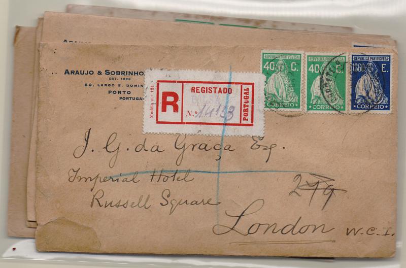 2222.jpg -     Lote:    2222      Lotes pelo Correio       Portugal       Descrição:         1926 &mdash; Ceres. Lote com 5 cartas circuladas registadas com selos de 40C e 1$60, CE406 e 414. Lote a ver.         Lote       Valor Base:     &euro; 15,00     Valor Venda:     Retirado     
