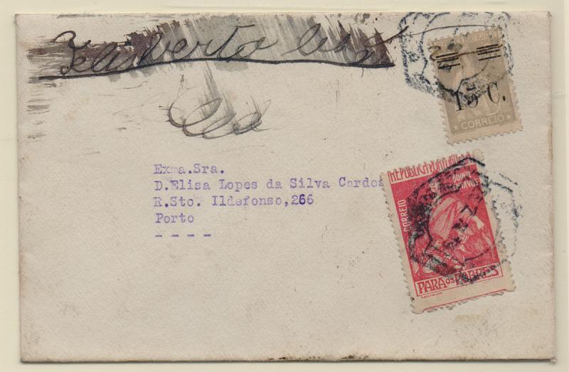 2230.jpg -     Lote:    2230      Lotes pelo Correio       Portugal       Descrição:         1928/29 &mdash; Ceres, com sobretaxa + Imposto postal "Para os Pobres". Sobrescrito circulado no Porto (01.12.29) com selo CE461, 15C s/ 20C cinzento + 15C CE IP10.Porte de impresso.         Carta       Valor Base:     &euro; 12,00     Valor Venda:     Retirado     