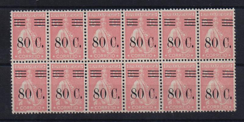 2233.jpg -     Lote:    2233      Lotes pelo Correio       Portugal       Descrição:         1928/29 &mdash; Ceres, com sobretaxa. CE477, 80c s/ 6c rosa. Bloco com 12 selos. Valor de catálogo &euro; 28,80.         ***       Valor Base:     &euro; 5,00     Valor Venda:     &euro; 8,00       