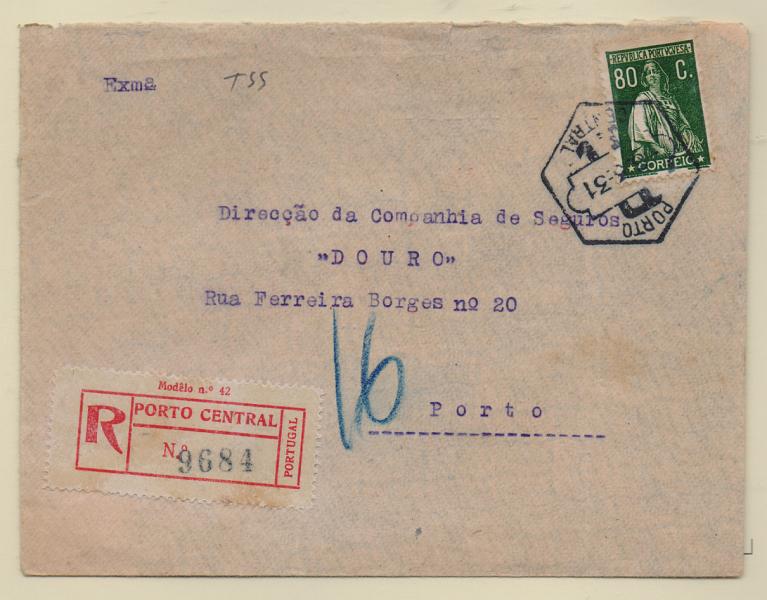 2240.jpg -     Lote:    2240      Lotes pelo Correio       Portugal       Descrição:         1930 &mdash; Ceres. Sobrescrito circulado registado no Porto (09.03.31) com selo de 80c verde, CE507.         Carta       Valor Base:     &euro; 8,00     Valor Venda:     &euro; 8,00       