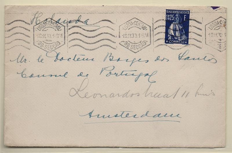 2242.jpg -     Lote:    2242      Lotes pelo Correio       Portugal       Descrição:         1930 &mdash; Ceres. Sobrescrito circulado de Lisboa (19.11.30) para a Holanda com selo de 1$25 CE510.         Carta       Valor Base:     &euro; 12,00     Valor Venda:     Retirado     