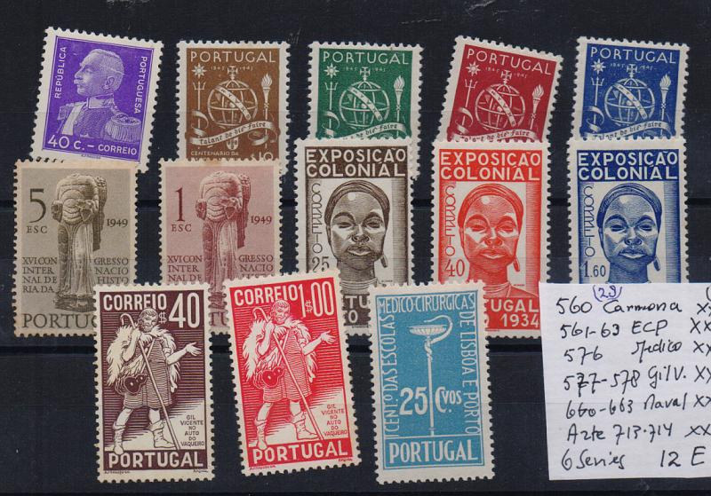 2250.jpg -     Lote:    2250      Lotes pelo Correio       Portugal       Descrição:         Portugal. Lote com sei séries, CE 560, 561/63, 576, 677/78, 660/663, 713/14.         Lote       Valor Base:     &euro; 12,00     Valor Venda:     &euro; 23,00       