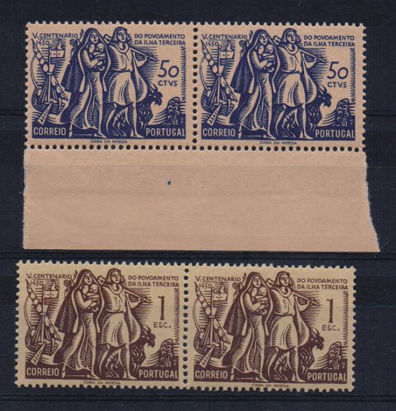 2286.jpg -     Lote:    2286      Lotes pelo Correio       Portugal       Descrição:         1951 &mdash; Povoamento da Ilha terceira. CE737/38. Série completa em pares. Valor de catálogo &euro; 36,00.         ***       Valor Base:     &euro; 8,00     Valor Venda:     &euro; 8,00       