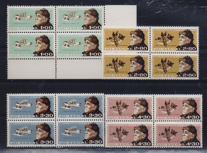 2323.jpg -     Lote:    2323      Lotes pelo Correio       Portugal       Descrição:         1969 &mdash; 1.ºCentenário do Nascimento de Gago Coutinho. CE 1055/58. Série completa em quadras. Valor de catálogo &euro; 58,00.         ***       Valor Base:     &euro; 6,00     Valor Venda:     &euro; 9,00       