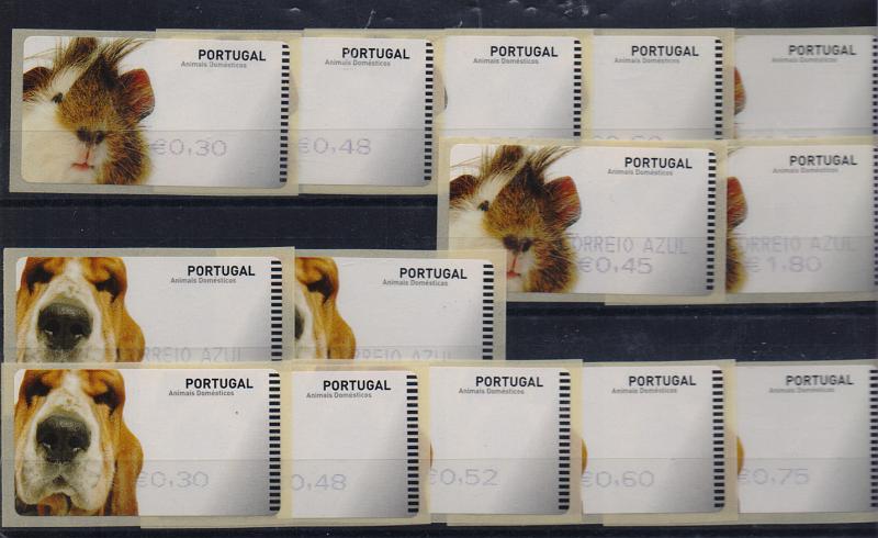 2406.jpg -     Lote:    2406      Lotes pelo Correio       Portugal       Descrição:         2005 &mdash; Animais domésticos. Máquina SMD. CE ETQ33A. Correio normal + correio azul, impressão a preto, com recibos. Taxas de 2006.         ETQ       Valor Base:     &euro; 10,00     Valor Venda:     Retirado     