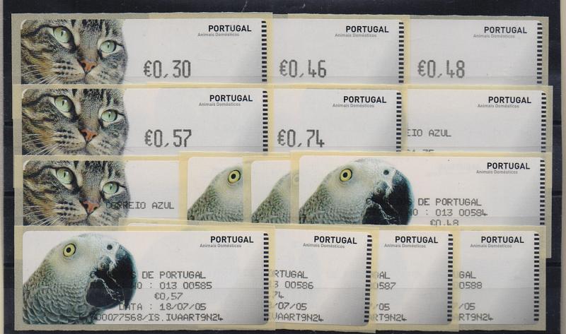 2413.jpg -     Lote:    2413      Lotes pelo Correio       Portugal       Descrição:         2005 &mdash; Animais domésticos. Máquina CROUZET. CE ETQ34. Correio normal + correio azul, impressão a preto, com recibos. Taxas de 2005.         ETQ       Valor Base:     &euro; 12,00     Valor Venda:     Retirado     