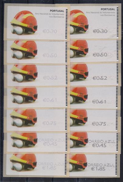 2433.jpg -     Lote:    2433      Lotes pelo Correio       Portugal       Descrição:         2008 - Bombeiros Voluntários. Máquina E-Post. CE ETQ43B. Lote de duas séries do correio normal + correio azul, uma com impressão a preto e outra a violeta + recibos. Valor facial 9,98. Valor de catálogo &euro; 22,00.         ETQ       Valor Base:     &euro; 10,00     Valor Venda:     &euro; 17,00       