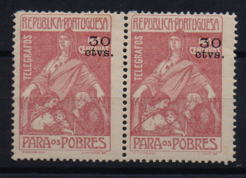 2485.jpg -     Lote:    2485      Lotes pelo Correio       Portugal       Descrição:         1915/25 &mdash; Imposto Postal. Para os Pobres. CE IP11, 30 s/ 2C lilás rosa. Par horizontal. Valor de catálogo &euro; 19,00.         **       Valor Base:     &euro; 5,00     Valor Venda:     Retirado     