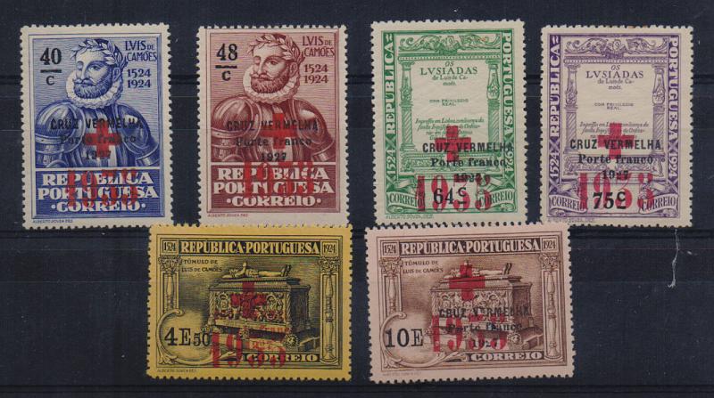 2489.jpg -     Lote:    2489      Lotes pelo Correio       Portugal       Descrição:         1935/36 &mdash; Porte Franco. Cruz Vermelha Portuguesa. Selos do Centenário de Luís de Camões, com sobrecarga. Lote com 3 séries. CE53/58, 59/64 e 67/72. Valor de catálogo &euro; 51,60.         **       Valor Base:     &euro; 5,00     Valor Venda:     Retirado     