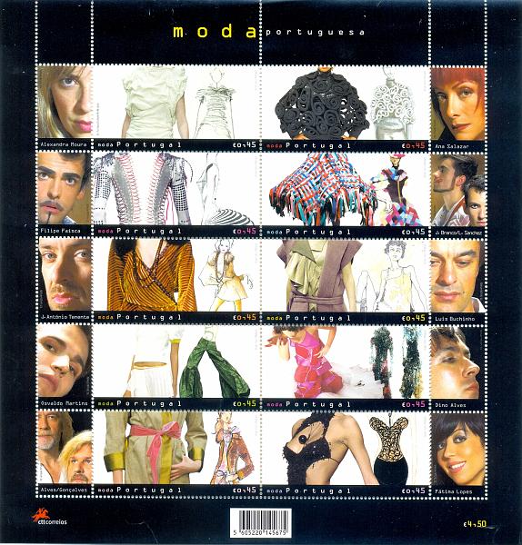 2496.jpg -     Lote:    2496      Lotes pelo Correio       Portugal       Descrição:         2004 &mdash; Moda Portuguesa, folha miniatura, CE23. Valor de catálogo &euro; 15,00.         BLC       Valor Base:     &euro; 3,00     Valor Venda:     &euro; 15,00       