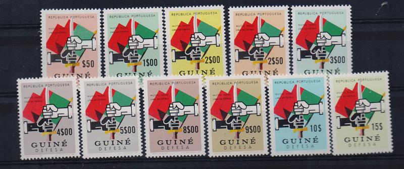 2541.jpg -     Lote:    2541      Lotes pelo Correio       Guiné       Descrição:         1968 &mdash; Imposto Postal. Defesa. CE IP 29/30I. Série completa com onze selos. Valor de catálogo &euro; 30,00.         ***       Valor Base:     &euro; 6,00     Valor Venda:     &euro; 6,00       