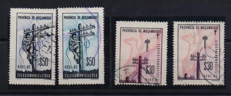 2569.jpg -     Lote:    2569      Lotes pelo Correio       Moçambique       Descrição:         1965 &mdash; Imposto Postal. Rede de Telecomunicações. CE68/69. Lote composto por dois selos de $30 e dois de $50, com diferentes cores de impressão.         O       Valor Base:     &euro; 3,00     Valor Venda:     Retirado     