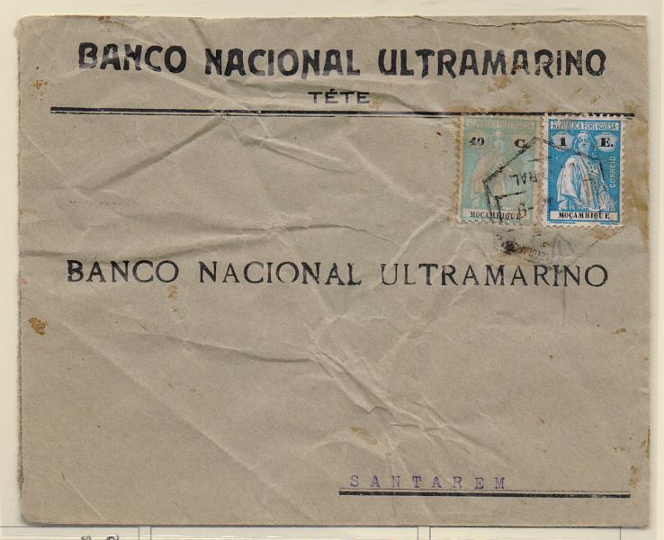 2578.jpg -     Lote:    2578      Lotes pelo Correio       Moçambique       Descrição:         1922/26 &mdash; Ceres. Sobrescrito circulado de Tete para Santarém (12.07.32) com selos de 40C CE242 e 1E CE256.         Carta       Valor Base:     &euro; 8,00     Valor Venda:     Retirado     