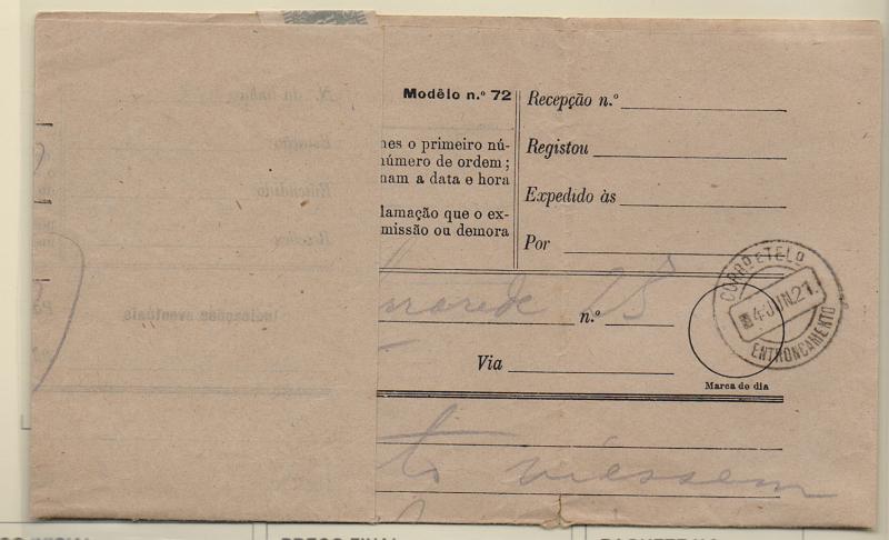 2633.jpg -     Lote:    2633      Lotes pelo Correio       Portugal       Descrição:         Carimbos circulares datados, tipo 1880. Telegrama remetido para o Entroncamento (04.06.21). carimbo batido a preto "ENTRONCAMENTO).         TLG       Valor Base:     &euro; 5,00     Valor Venda:     &euro; 5,00       