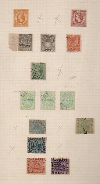2744.jpg -     Lote:    2744      Lotes pelo Correio              Descrição:         Colónias Inglesas. Lote com 14 selos e carimbos falsos, incluído 3 com sobrecarga "ultramar".         Lote       Valor Base:     &euro; 5,00     Valor Venda:     Retirado     