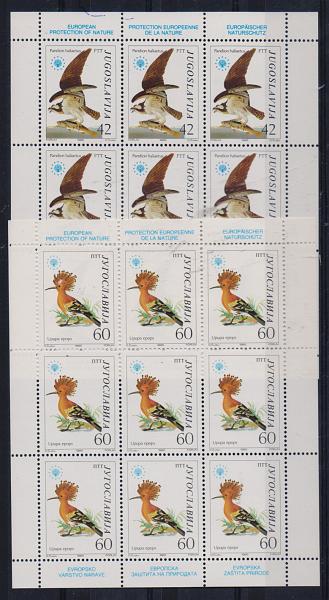 2750.jpg -     Lote:    2750      Lotes pelo Correio              Descrição:         Jugoslávia. 1985 &mdash; Protecção à Natureza. Lote de duas folhas miniaturas com 9 selos cada.         FM       Valor Base:     &euro; 5,00     Valor Venda:     Retirado     