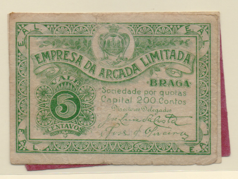 2842.jpg -     Lote:    2842      Lotes pelo Correio              Descrição:         Braga, "Empresa da Arcada, 5 e 10 C, MA 457/8 e Câmara Municipal de Niza, 1 C, MA 1600, E, BC+         CDL       Valor Base:     &euro; 8,00     Valor Venda:     &euro; 8,00       