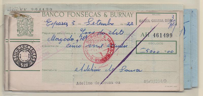 2871.jpg -     Lote:    2871      Lotes pelo Correio              Descrição:         Portugal. Lote com 12 cheques antigos. Lote a ver.         CHQ       Valor Base:     &euro; 5,00     Valor Venda:     &euro; 11,00       