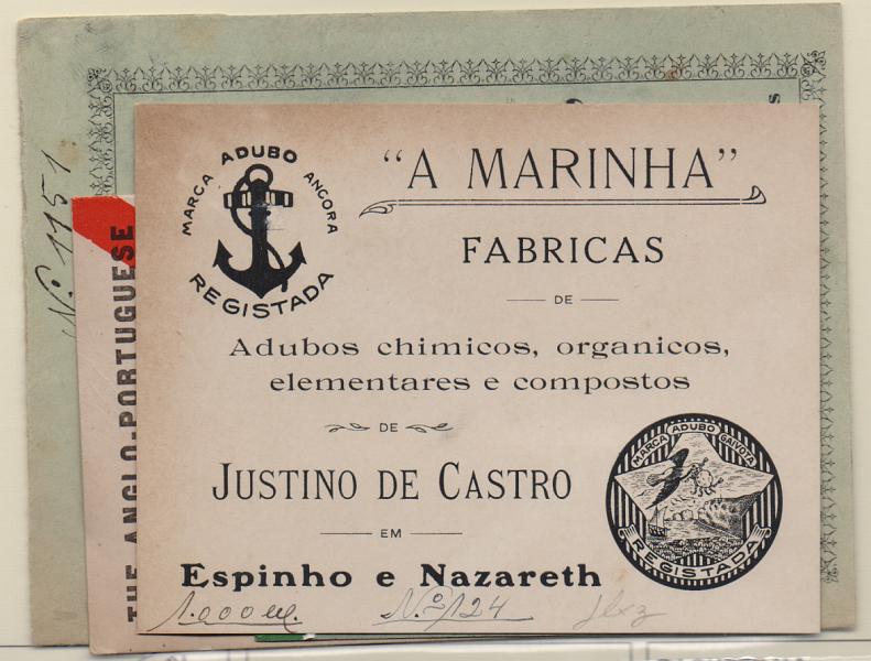 2881.jpg -     Lote:    2881      Lotes pelo Correio              Descrição:         Portugal. Lote com 4 provas tipográficas incluindo: Folheto publicitário de 1910, incluindo horários dos comboios Porto-Aveiro e volta, e Vale do Vouga; "Bilhete de Transito" de "R. C. I. / Automóvel nº 857"; Cartão Publicitário de "A Marinha", fábrica de adubos; Bilhete de Identidade de "The Anglo-Portuguese Telephone. Cº Ltd". Lote a ver.         DOC       Valor Base:     &euro; 5,00     Valor Venda:     &euro; 5,00       