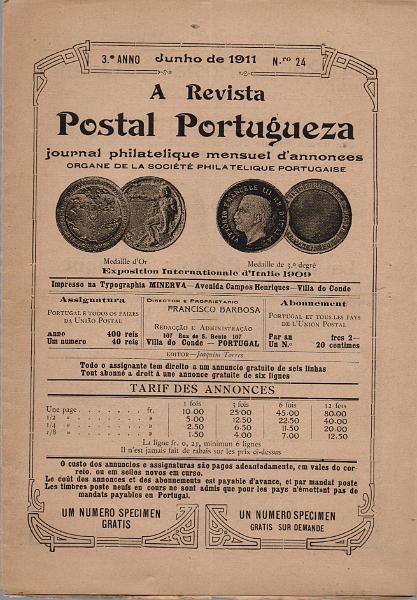 0205.jpg -     Lote:    205      J. M. Castanheira da Silveira             Descrição:         A Revista Postal Portugueza. N.ºs 24 a 29 e 3&frac14;9 (1911-13). Muito raro.        Livro       Valor Base:     &euro; 25,00     Valor Venda:     &euro;      