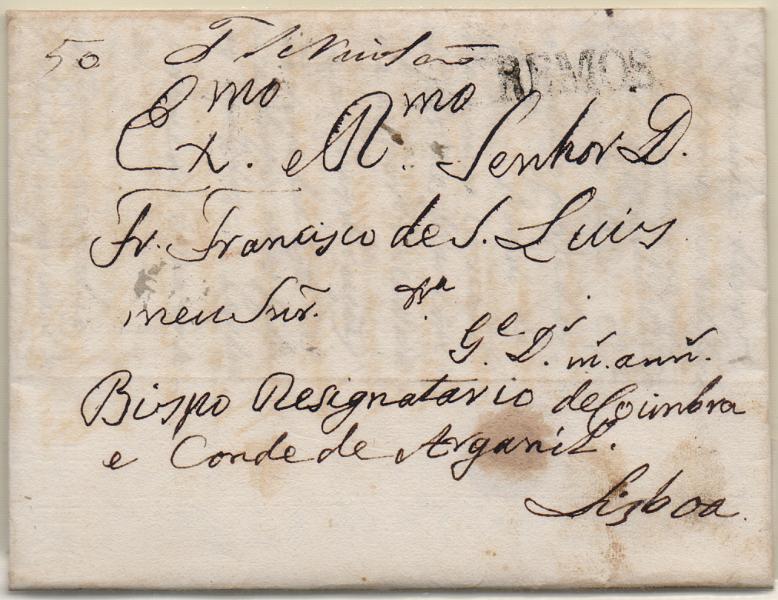 0289.jpg -     Lote:    289                   Descrição:         Estremoz &mdash; A preto, GM ETZ3 em carta datada de Monte Virgem (25.07.34) para Lisboa, com o porte de 50 reis manuscrito a sépia.        Carta       Valor Base:     &euro; 20,00     Valor Venda:     &euro;      