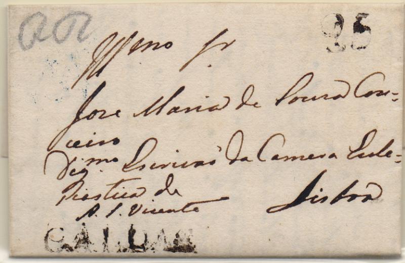 0291.jpg -     Lote:    291                   Descrição:         Caldas &mdash; A preto, GM CLD4, em carta datada de Óbidos (13.06.41) para Lisboa, com o porte de 25 reis batido a preto.        Carta       Valor Base:     &euro; 12,00     Valor Venda:     &euro;      