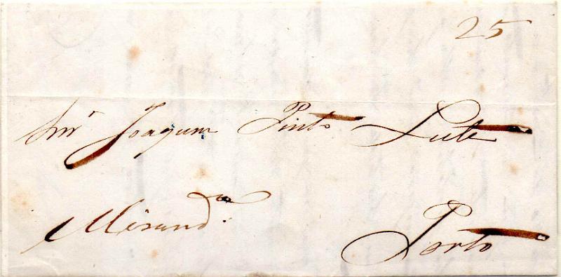 0315.jpg -     Lote:    315                   Descrição:         Mirandela &mdash; Manuscrita a sépia, em carta datada de Bornes (27.05.48) para o Porto, com o porte de 25 reis manuscrito a sépia.        Carta       Valor Base:     &euro; 40,00     Valor Venda:     &euro;      
