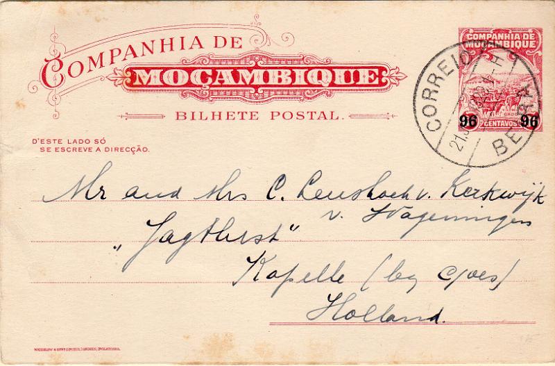 0485.jpg -     Lote:    485                   Descrição:         1926 &mdash; Selo com desenhos de motivos locais. OM35, 96 s/ 60C carmim (GADO), circulado da Beira (21.07.29) para a Holanda. MR.        IC       Valor Base:     &euro; 20,00     Valor Venda:     &euro;      
