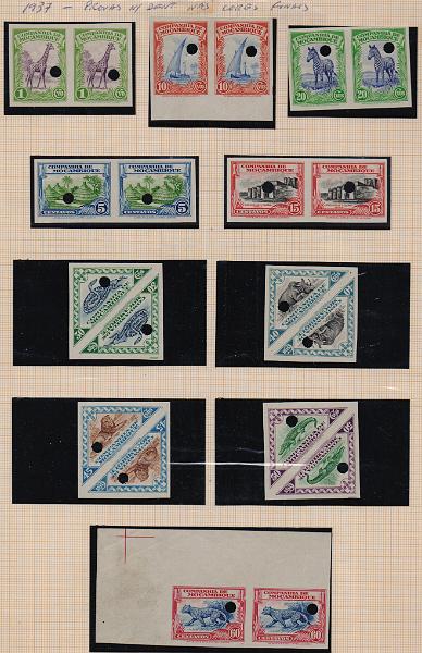 0912.jpg -     Lote:    912                   Descrição:         1937 &mdash; Motivos locais. CE172/190. Série completa em pares de provas não denteadas, com furos de segurança da casa impressora.         PRV       Valor Base:     &euro; 100,00     Valor Venda:     &euro;      