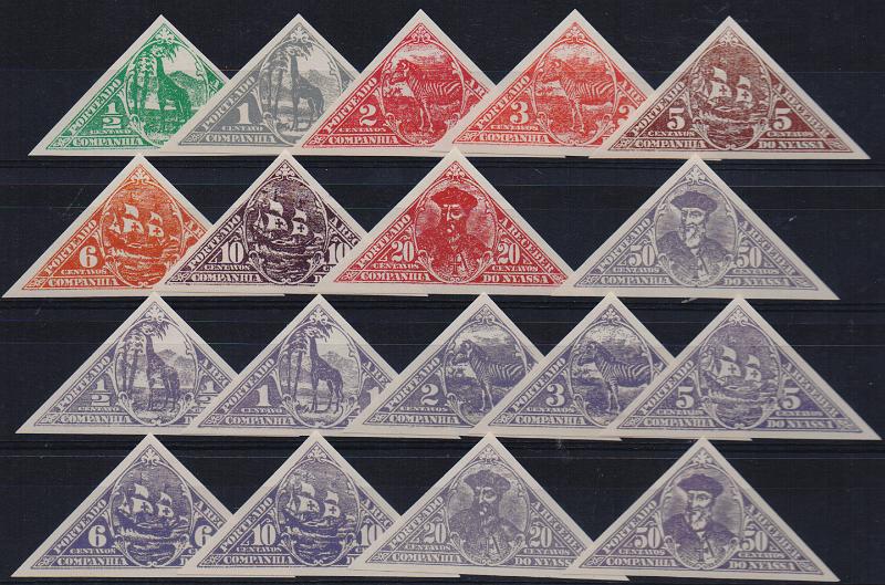 0913.jpg -     Lote:    913                   Descrição:         1924 &mdash; Porteado. Motivos diversos. CE POR 1/9. Lote composto por série de provas FALSAS nas cores aprovadas, não denteadas + série de provas FALSAS com todos os valores na cor violeta.        PRV       Valor Base:     &euro; 30,00     Valor Venda:     &euro;      