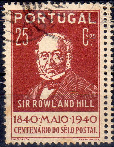 0957.jpg -     Lote:    957                   Descrição:         1940 &mdash; Centenário do Selo Postal. CE600, 25c tijolo. Selo com duplo denteado no bordo direito.        O       Valor Base:     &euro; 6,00     Valor Venda:     &euro;      