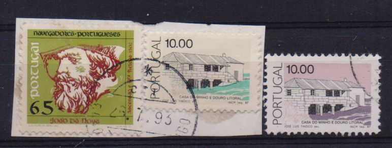 0973.jpg -     Lote:    973                   Descrição:         1985 - Arquitectura Popular Portuguesa. CE1713, 10$00. Fragmento com selo com falta de impressão da cor rosa. Raro.        FRG       Valor Base:     &euro; 10,00     Valor Venda:     &euro;      