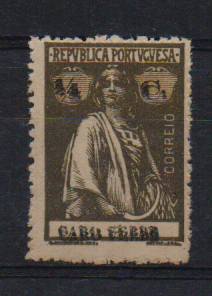 1004.jpg -     Lote:    1004                   Descrição:         1914 &mdash; Ceres. CE137, &frac14; sépia, denteado 15x14, papel liso. Selo com dupla impressão do valor e da legenda.        ***       Valor Base:     &euro; 5,00     Valor Venda:     &euro;      
