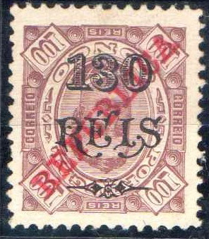 1010.jpg -     Lote:    1010                   Descrição:         1915 &mdash; D. Carlos I, tipo Diogo Neto, sobretaxados e com sobrecarga REPUBLICA da Casa da Moeda. CE129, 130/100 reis, denteado 11 &frac12;. Selo com a sobretaxa e a sobrecarga invertidas.        *       Valor Base:     &euro; 10,00     Valor Venda:     &euro;      