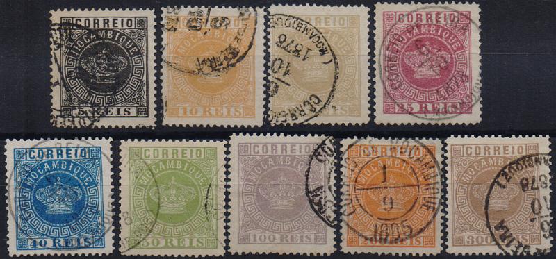 1033.jpg -     Lote:    1033                   Descrição:         1876 &mdash; Tipo Coroa. FALSOS FOURNIER. CE 1/9. Série completa, obliterado com carimbo também FALSO.        O       Valor Base:     &euro; 30,00     Valor Venda:     &euro;      
