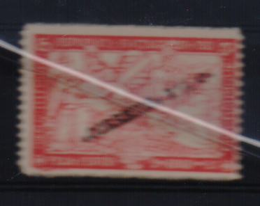 1041.jpg -     Lote:    1041                   Descrição:         1918/20 &mdash; Taxa de Guerra. Selos do Imposto Postal e Telegráfico, com sobretaxa. CE202, 1 &frac12;c s/ 5c vermelho. Selo com variedades "1910" em vez de "1916" e "TELFGRAFO", no mesmo selo. Valor de catálogo &euro; 55,00.        **       Valor Base:     &euro; 10,00     Valor Venda:     &euro;      