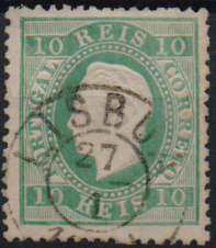 1136.jpg -     Lote:    1136                   Descrição:         1879/80 . D. Luís I. Fita direita. Novas cores. CE49, 10 reis verde-azul, denteado 12 &frac12;. Valor de catálogo &euro; 410,00.        O       Valor Base:     &euro; 30,00     Valor Venda:     &euro;      